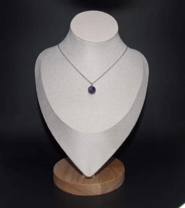 Amethyst healing crystal necklace for serenity and spiritual energy